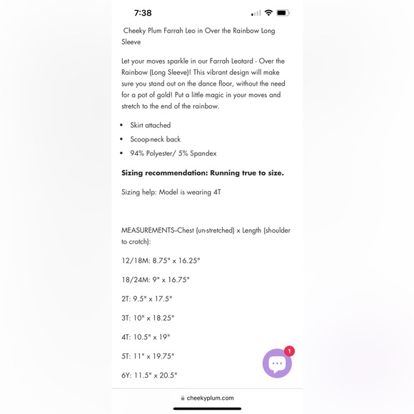 Cheeky Plum Leotard “Over the Rainbow” - Picture 5 of 6